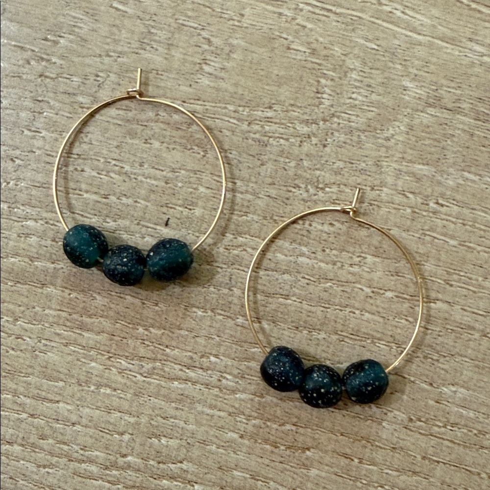 Natalie Borton Teal Bead Earrings